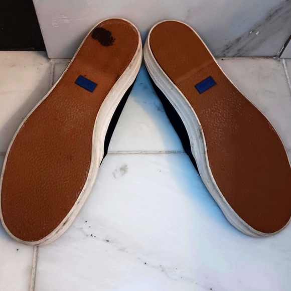 Keds Celebrations Dark Blue Velvet Double Decker Slip-on Sneakers - Picture 4 of 8